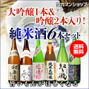 決算特価 キャッシュレス5%還元対象品日本酒 飲み比べセット 送料無料純米大吟醸1本 純米吟醸2本入り！純米酒1.8L 6本セット 浜福鶴 奥飛騨 雪 玉乃光 越後桜 和泉清 紀乃瀧 1800ml 一升瓶 清酒 飲み比べ 詰め合わせ 長S