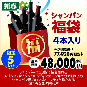 【新春スペシャル福袋】シャンパン福袋4.8万円4本入り福袋!!【ワイン福袋】【送料無料】