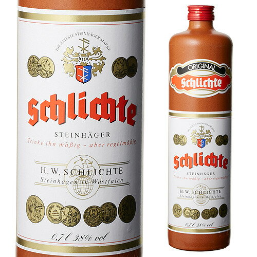 ドイツではビールの前にこの酒を1～2杯飲むのが習慣■商品名シュリヒテシュタインヘーガー■容量700ml■アルコール度数38度※900ml以下の商品は12本まで1梱包(1個口)で発送できます。※当店では最新入荷分を出荷しておりますので、リニューアルや仕入れ業者等により、画像と実際のボトルが異なる場合がございます。また、容量やアルコール度数なども画像や表記と異なる場合がございます。 ※画像はイメージです。実際のボトルとデザインやヴィンテージが異なる場合がございます。また並行輸入品につきましてはアルコール度数や容量が異なる場合がございます。[レモンサワー][レモンチューハイ][父の日][ギフト][プレゼント][父の日ギフト][お酒][酒][お中元][御中元][お歳暮][御歳暮][お年賀][御年賀][敬老の日][母の日][花以外]クリスマス お年賀 御年賀 お正月
