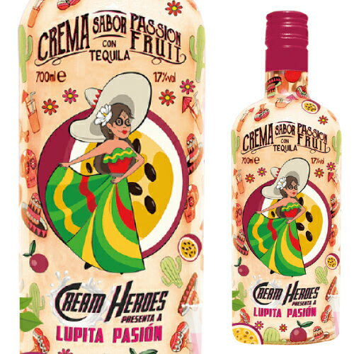 クリームヒーローズ パッションフルーツ 700ml 17度 クリームリキュール メキシコ クリームテイスト テキーラ リキュール カクテル パリピ酒 CREAM HEROES TEQUILA LIQUEUR 長S 父の日
