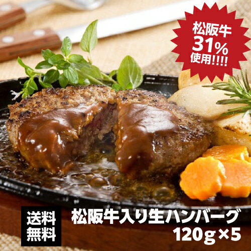 送料無料 松阪牛入り生ハンバーグ120g 5 松阪牛31%使用 松阪牛 ブランド牛 贈り物 ハンバーグ 三重県 ギフト クール代込み 産地直送 サンショク 産直 父の日