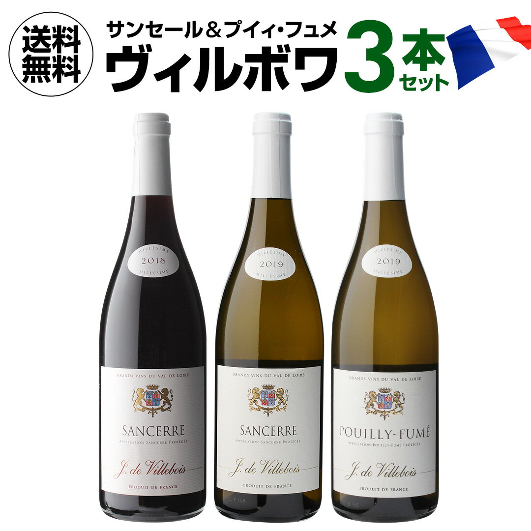 1本当たり3,280円(税込) 送料無料 ヴィルボワ サンセール＆プイィ フュメ 飲み比べ3本セット 第2弾 750mlフランス ソーヴィニヨン ブラン ピノ セット 長S 敬老の日 ハロウィン 父の日