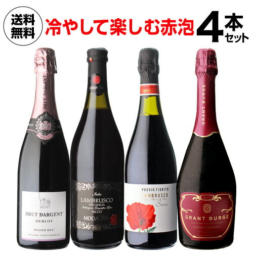 【全品P3倍 5/18～5/20限定】1本あたり1,495 円(税込) 送料無料 シュワ～っと爽快、ジュワ～っと果実感！しっかり冷やして楽しむ赤スパークリングワインセット 750ml 4本入フランス イタリア オーストラリア 赤泡セット レッドスパークリング 長S 父の日 早割