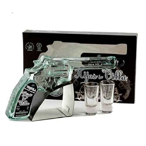 イホス デ ビジャ リボルバーボトル 200ml 40度 テキーラ 飾りボトル グラス付き 箱付き リボルバー型 スピリッツ TEQUILA 長S