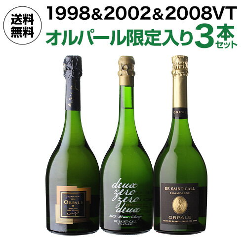 1本あたり33,333 円(税込) 送料無料 1998～2008年、10年分の歴史を飲み比べ！ オルパール限定キュヴェ入り3本セット 750ml 3本入シャンパン シャンパーニュ セット ワインセット 浜運 父の日