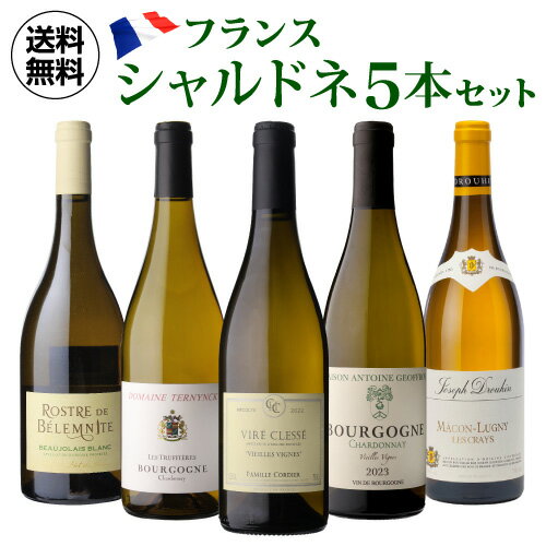 1本あたり3,360円(税込) 送料無料 フランス産 シャルドネ 飲み比べ 5本セット 15弾 白 ワイン セット 浜運