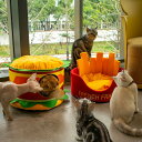 新品 ペットベッド ハンバーガー フライドポテト 可愛い 猫用 ベッド 犬用ベッド 寝床 ペット用品 マット 通年 ペットハウス 取外し 猫ハウス 犬ハウス ハ...