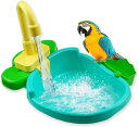 鳥用水浴び 容器 小鳥用バスタブ 水遊び お風呂 シャワー バードバス 自動水浴び インコ 水浴び ウズラ 文鳥 鳥の遊び場 蛇口付き 水循環利用|詳細画像
