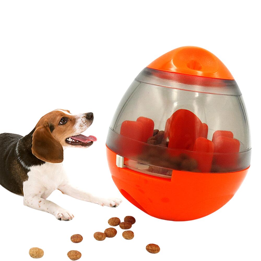 おやつボール 犬用 猫用 自動給餌器 知育玩具 ペットおもちゃ 餌入れ 早食い防止 知育 餌やり オレンジ..