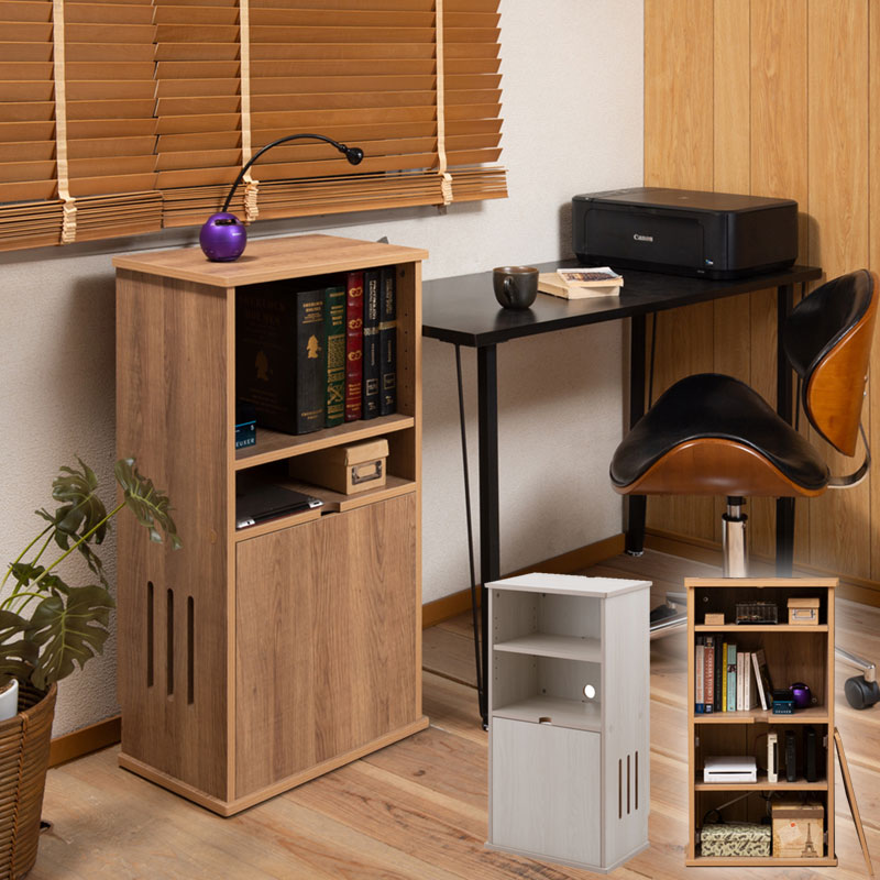 ルーター収納　幅45　ホワイト ブラウン　北欧　省スペース　お洒落　コードボックス 隠す　配線 6連タ..