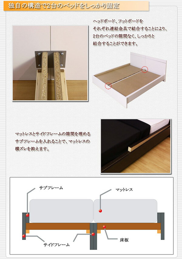 【国産F】パネル型ラインデザインシングルベッドマットレス付き