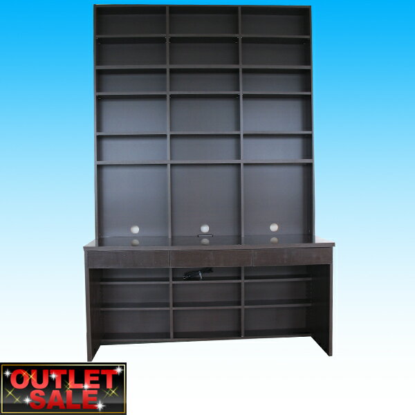 【台数限定アウトレット!】日本製! たっぷり収納 突っ張りラック デスクセット(幅150×奥行60cm)