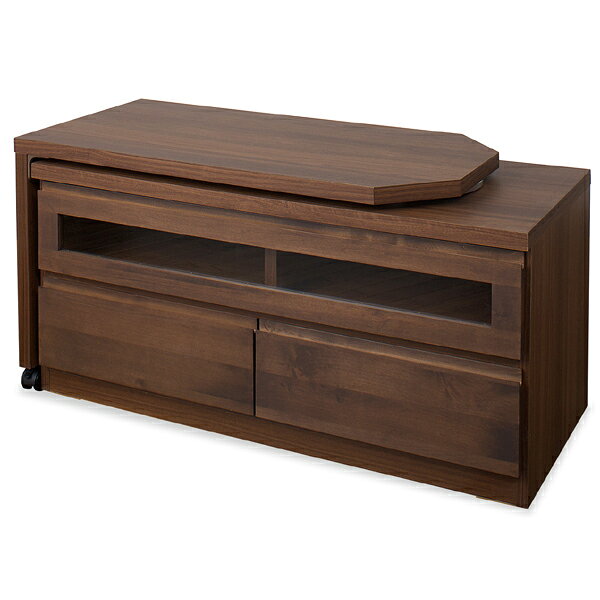 【国産完成品】【Alder】天然木テレビボ-ド回転盤付100cm幅 天然木アルダー材の木目がきれいなTV台 送料無料 大川家具 | リビング収納 木製 テレビ台 tvボード おしゃれ ナチュラル 完成品 フラップ扉 インテリア リビング家具 ロータイプ ローボード tvラック [2]