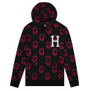 Huf X Spitfire 　BIGHEAD PO HOODIE　BLACK ハフ 　スピットファイヤー　スケートボード