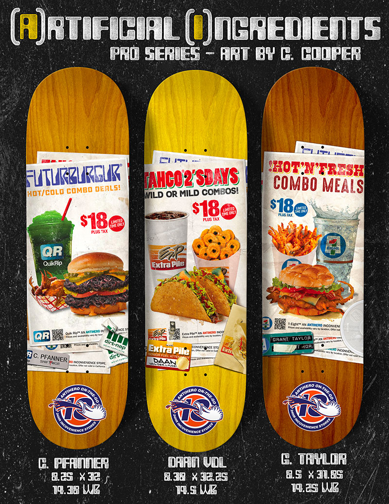 【ANTI HERO】8.25 x 32　PFANNER ARTI INGRED 　Skateboard Deck 　アンチヒーロー　スケートボード　デッキ