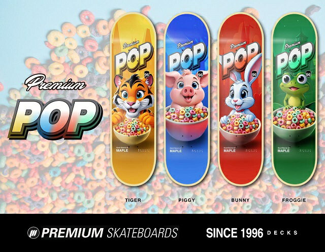 PREMIUM��7.375 x 29.875�� SKATEBOARDS POP FROGGIE��KIDS���ץ�ߥ��ࡡ�������ȥܡ��ɡ��ǥå�