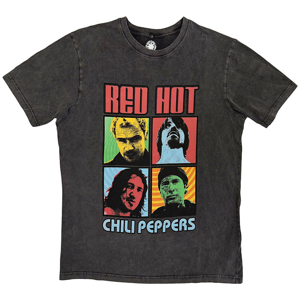 Rakuten - Red Hot Chili Peppers Unisex Stone Wash T-Shirt: Portrait Photos　レッドホットチリペッパーズ Tシャツ (Charcoal Grey)　正規ライセンス商品