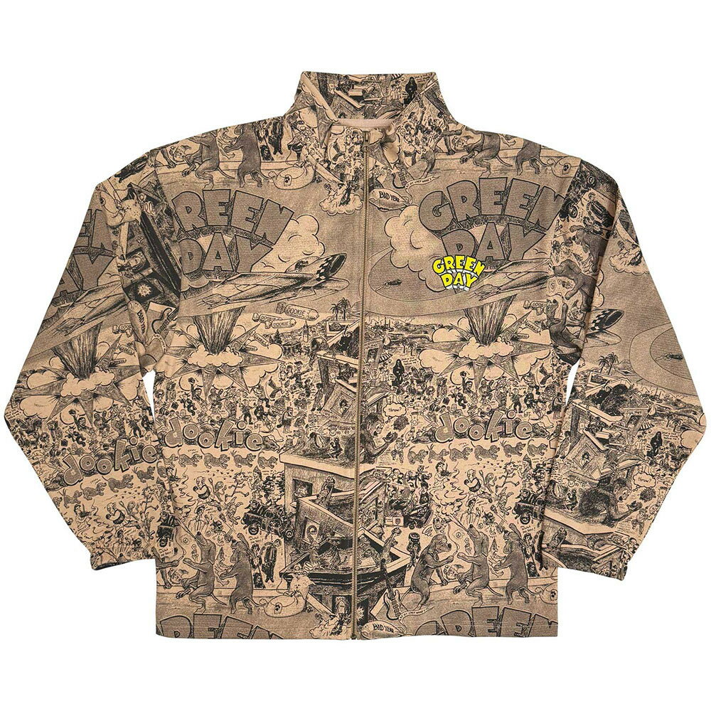 Rakuten - Green Day Unisex Zip Jacket: Dookie All Over Print グリーン・デイ ジップアップジャケット(ブラウン)