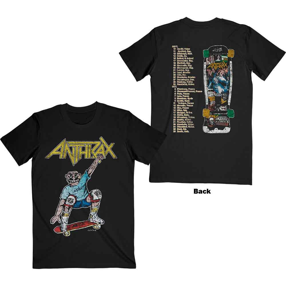 Anthrax アンスラックス T シャツ　T-Shirt: Spreading Skater Notman Vintage (Black) (Back Print)