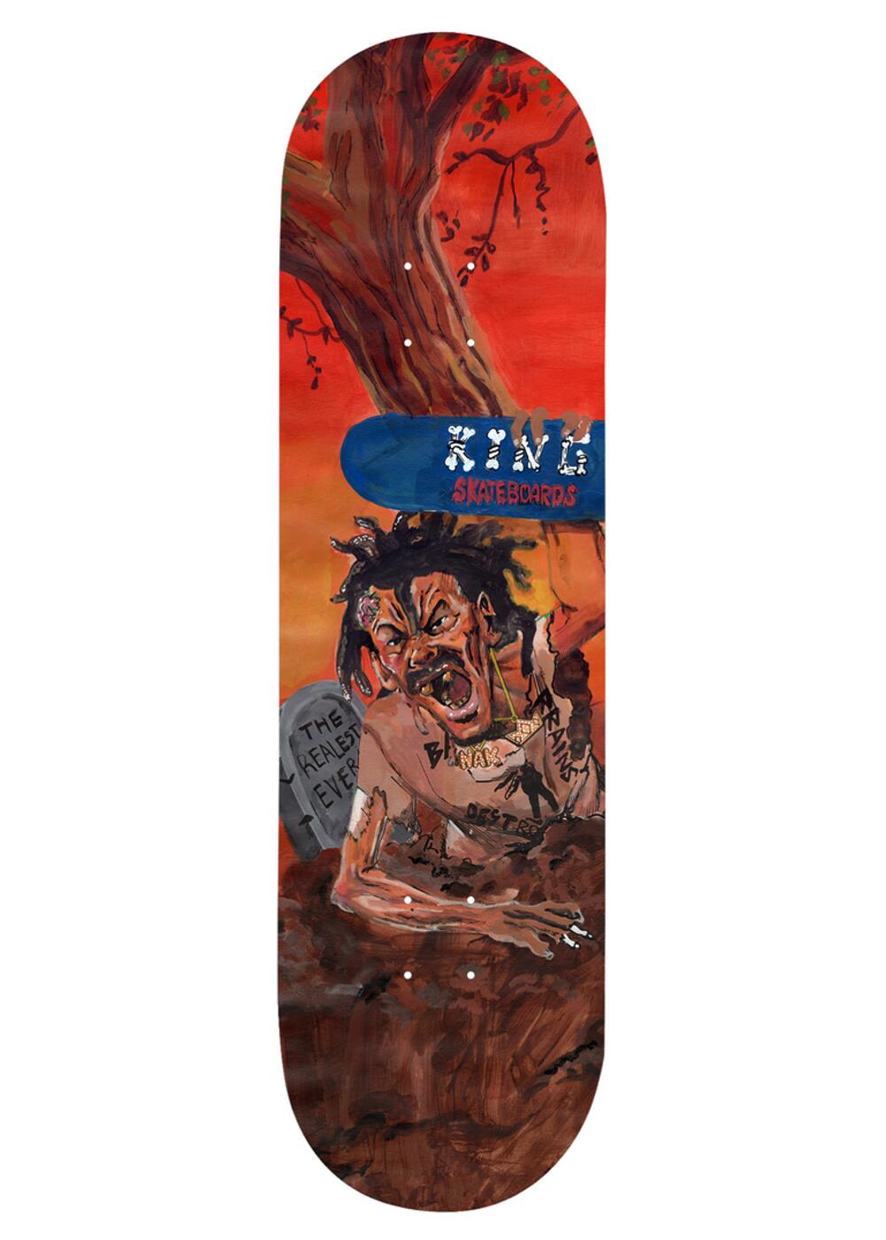 【 KING SKATEBOARDS 】8.18・8.25 NA-KEL SMITH - BACK FROM THE DEAD BOARD キング　スケートボード　デッキ ・サイズ8.18 Length: 31.73" Nose: 6.931" Tail: 6.539" Wheelbase: 14.062" ・サイズ8.25 Length: 31.794" Nose: 6.931" Tail: 6.539" Wheelbase: 14.125" 商品写真は、お客様の使用するパソコンのモニター設定や部屋の照明により多少色の変化が感じられる場合がございます。