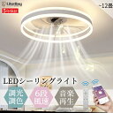 【2025夏の大作戦★音楽再生】シーリングファンライト シーリングファン DCモーター LED ファン付き照明 おしゃれ 首振り 小型 北欧 調光調色 12畳 ...