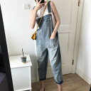 オールインワン レディース サロペット パンツ 春 おしゃれ パンツスタイル オーバーオール デニム 7分丈 ゆったりめ ジーンズ カジュアル ケミカル デイリ...