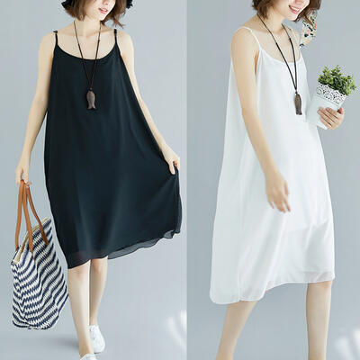 ワンピース ひざ丈 カジュアル きれいめ ノースリーブ おしゃれ レディース キャミワンピース 春夏 可愛い ドレス フェミニン 体型カバー インナー ビーチ ...