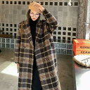 チェスターコート アウター レディース ロングコート ジャケット きれいめ カジュアル 長袖 ロング丈 コート お洒落 チェック柄 可愛い レトロ クラシカル ...