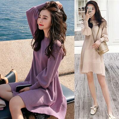 ニット ワンピース エレガント 袖あり きれいめ カジュアル ミニ丈 おしゃれ レディース 可愛い フェミニン 長袖 ワンピ ドレス ひざ丈 Aライン ゆったり...