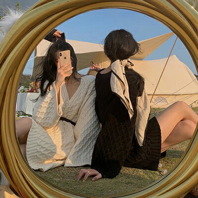 ニットワンピース きれいめ カジュアル ひざ丈 長袖 おしゃれ レディース ドレス ミニ丈 レッド ブラック 黒 赤 春 秋 冬 20代 30代 40代 50代...