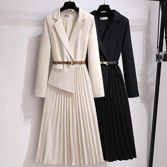 入学式 ママスーツ ワンピース 大きいサイズ おしゃれ 卒業式 母 卒園式 入園式 フェイク ジャケット セットアップ風 セレモニー きれいめ カジュアル ゆっ...