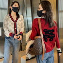 トップス ニット カーディガン Vネック レディース カジュアル 熊 ベアー おしゃれ 大人可愛い きれいめ 長袖 袖あり 薄手アウター レッド 赤 ベージュ ...