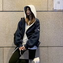 アウター レディース ジャケット コート パーカー ブルゾン スウェット カジュアル 羽織 おしゃれ 長袖 大人 可愛い 体型カバー ゆったり フード付き バイ...