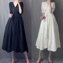ワンピース ロングワンピ カシュクール 袖あり レディース 七分袖 シャツワンピ きれいめ カジュアル ミモレ丈 フェミニン おしゃれ 大人 可愛い Vネック ワンピ ドレス ブラック 黒 ホワイト 白 春 秋 夏 20代 30代 40代 50代