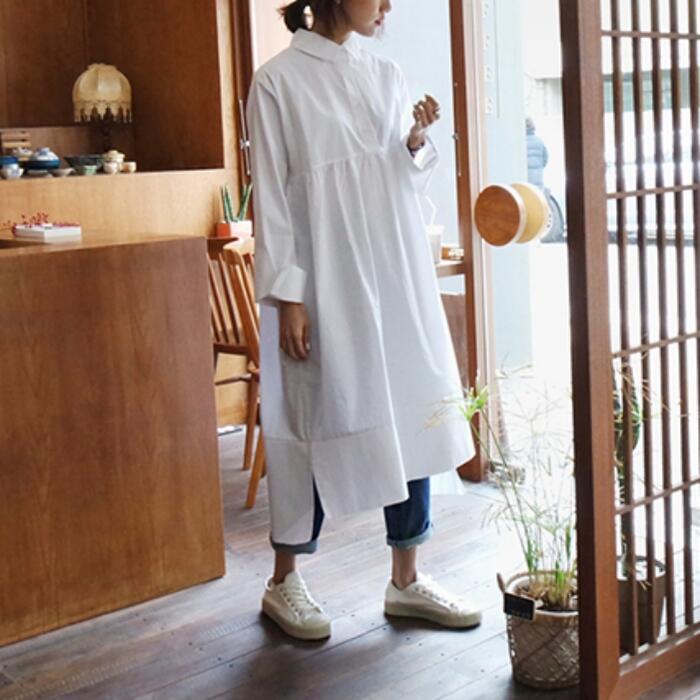 ワンピース ロングワンピ 袖あり シャツワンピ レディース きれいめ カジュアル ミモレ丈 長袖 おしゃれ 大人 可愛い ワンピ ドレス フェミニン ビッグシル...