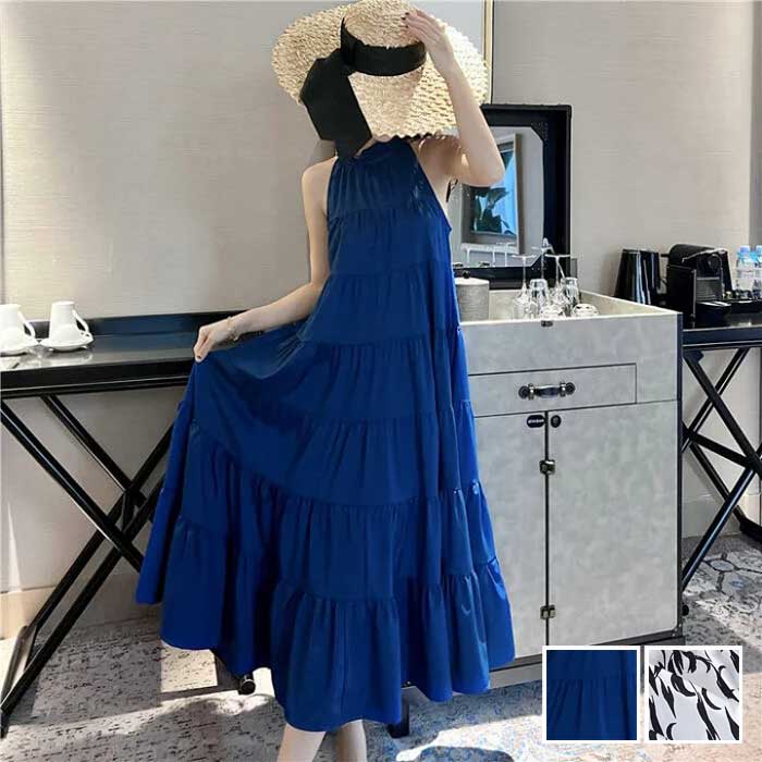 ティアード ワンピース ロングワンピ アメリカンスリーブ レディース エレガント きれいめ カジュアル ロング丈 おしゃれ 大人 可愛い ドレス フェミニン リ...