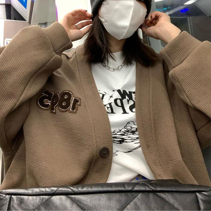 セットアップ 2点セット スウェット カーディガン パンツ トップス 長袖 おしゃれ 大人 可愛い オーバーサイズ カジュアル ビッグシルエット フェミニン ゆったり 体型カバー ブラウン グレー 春 秋 冬 20代 30代 40代 50代