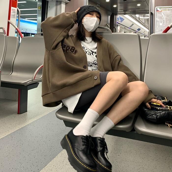 セットアップ 2点セット スウェット カーディガン パンツ トップス 長袖 おしゃれ 大人 可愛い オーバーサイズ カジュアル ビッグシルエット フェミニン ゆったり 体型カバー ブラウン グレー 春 秋 冬 20代 30代 40代 50代