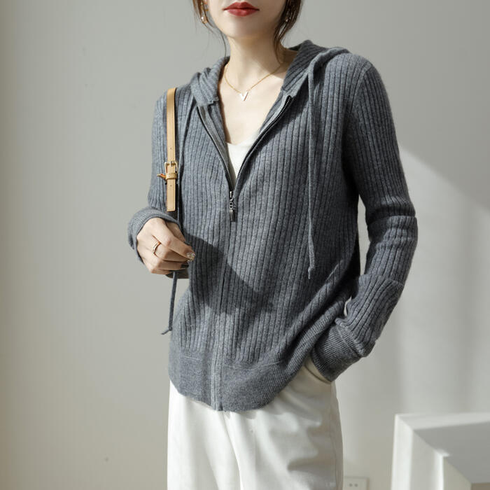 トップス ニット リブ カーディガン フード パーカー アウター 羽織り レディース きれいめ カジュアル おしゃれ 長袖 大人 可愛い シンプル ベーシック ...