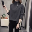 トップス カットソー Tシャツ タートルネック ハイネック レディース エレガント きれいめ カジュアル おしゃれ 長袖 大人 可愛い シンプル フェミニン オフィス 大きいサイズ グレー ブラック 黒 春 秋 冬 20代 30代 40代 50代