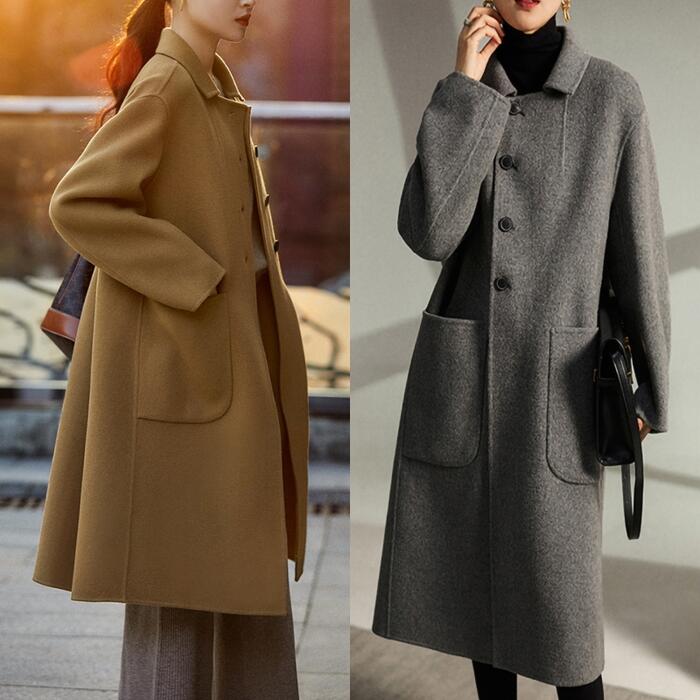 アウター ジャケット コート ステンカラー レディース エレガント きれいめ カジュアル ミディ丈 おしゃれ 長袖 大人 可愛い Aライン ゆったり 体型カバー...