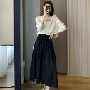 【6/28 10時~ セール対象商品】セットアップ 2点セット トップス パンツ カーディガン カットソー ワイド ガウチョ スカンツ ミモレ丈 長袖 おしゃれ 大人 可愛い カジュアル フェミニン ゆったり 体型カバー 楽ちん ブラック 黒 春 秋 夏 20代 30代 40代 50代