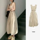 【6/28 10時~ セール対象商品】セットアップ 2点セット トップス スカート クロップド丈 ロング丈 ノースリーブ レディース きれいめ カジュアル フレアスカート 大人 可愛い おしゃれ シンプル ナチュラル 韓国 体型カバー ベージュ 春 夏 秋 20代 30代 40代 50代