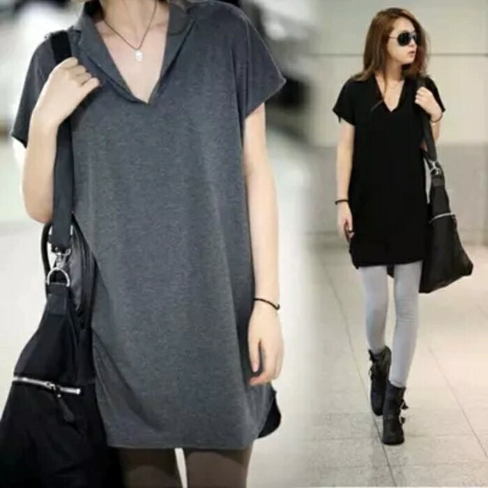 ワンピース トップス チュニック プルオーバー カットソー レディース きれいめ カジュアル 半袖 大人 可愛い フェミニン シンプル Vネック フレンチスリーブ ゆったり 体型カバー 韓国 グレー ブラック 黒 春 夏 秋 20代 30代 40代 50代