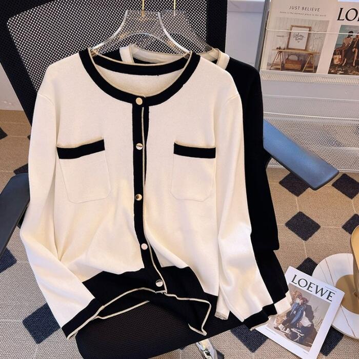 トップス ニット カーディガン 羽織り プルオーバー レディース エレガント きれいめ カジュアル 長袖 配色 バイカラー 大人 可愛い 通勤 オフィス ナチュ...