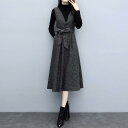 セットアップ 2点セット ニット トップス ワンピース ノースリーブ おしゃれ レイヤード 大人 可愛い ミモレ丈 エレガント きれいめ カジュアル フェミニン...