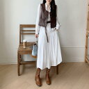 セットアップ ワンピース ワンピ ドレス ベスト ジレ 袖あり パフスリーブ レディース エレガント きれいめ カジュアル シンプル 大人 可愛い ミモレ丈 A...