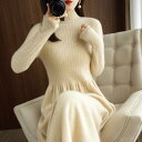 ワンピース ワンピ ドレス ニット ケーブル プルオーバー レディース きれいめ カジュアル 大人 可愛い 長袖 ミモレ丈 スレンダー スリム シンプル 体型カバー ベージュ パープル ブラック 黒 春 秋 冬 20代 30代 40代 50代