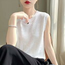 トップス ニット Tシャツ カットソー エレガント レディース 大人 可愛い クルーネック ノースリーブ インナー きれいめ カジュアル フェミニン ナチュラル...