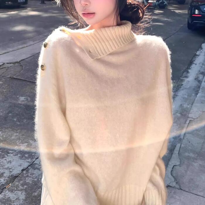 トップス ニット セーター レディース きれいめ カジュアル 大人可愛い 春 秋 冬 タートルネック 長袖 ハイネック 無地 プルオーバー ベージュ ブラウン 20代 30代 40代 50代 S M L XL 2XL